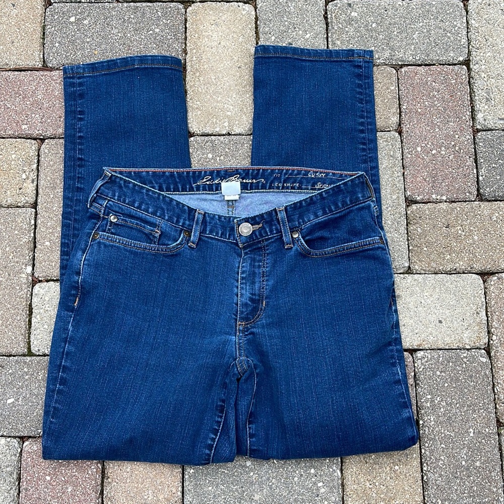 Eddie Bauer Straight Curvy Denim Blue Jeans Size 8 - Picture 3 of 12